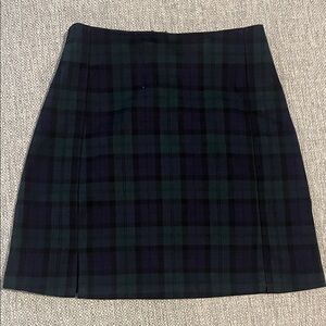 Brandy Melville Plaid Women's Skirt - Navy and Green